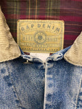 Gap Denim Bon Jovi Custom Plaid Lined Jean Jacket