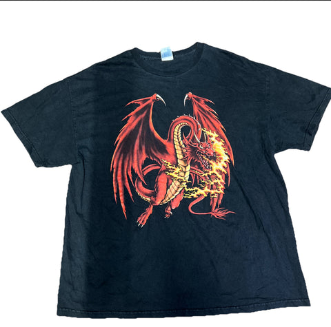 Y2K Red Dragon Fire Fantasy XL