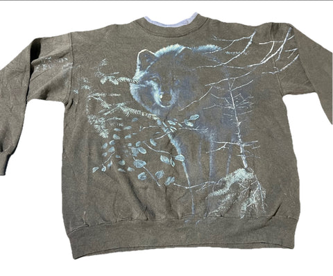 Wolf Sweatshirt Large Blue Black