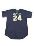 Youth Majestic Seattle Mariners #24 Ken Griffey Mesh Button up Baseball Jersey